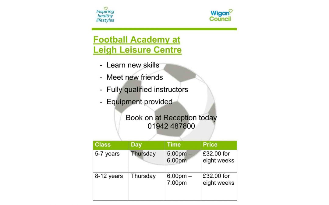 Get into Football at Leigh Leisure Centre