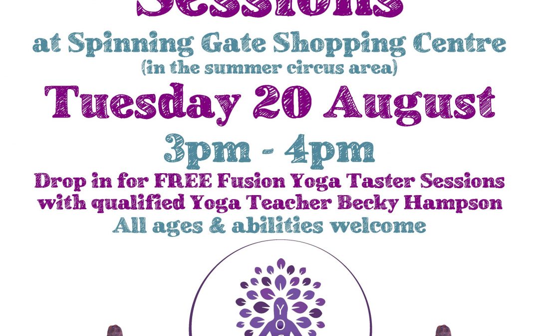 Free Yoga Taster Sessions – Tuesday 20 August, 3pm – 4pm
