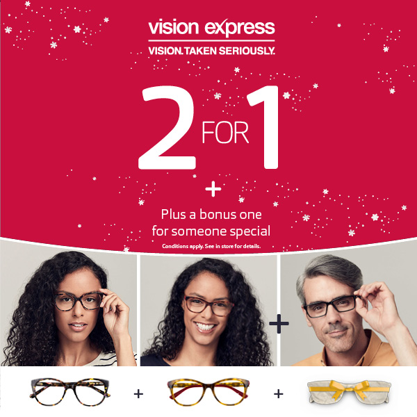 2 for 1 offer at Vision Express