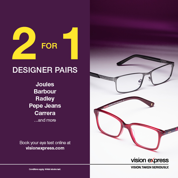 Designer 2 for 1 Frames at Vision Express