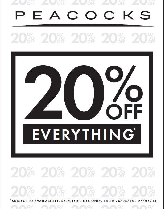 20% off at Peacocks