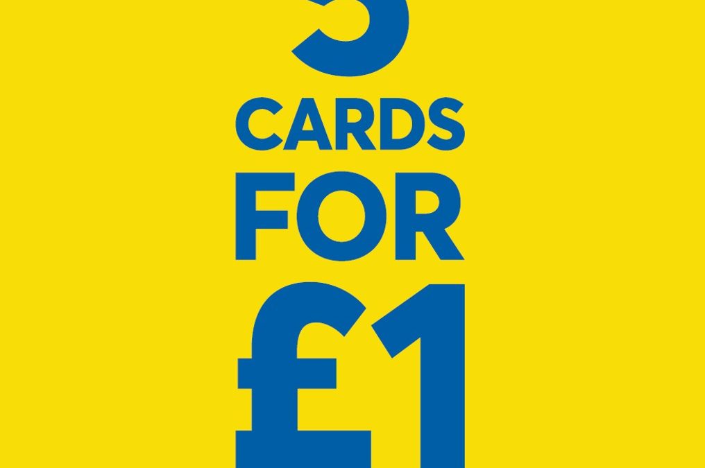 5 cards for £1 at Card Factory