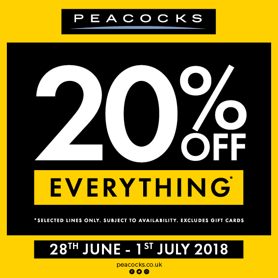 20% OFF at Peacocks