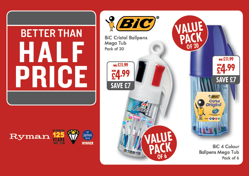 Better than Half Price Offers at Ryman Stationery