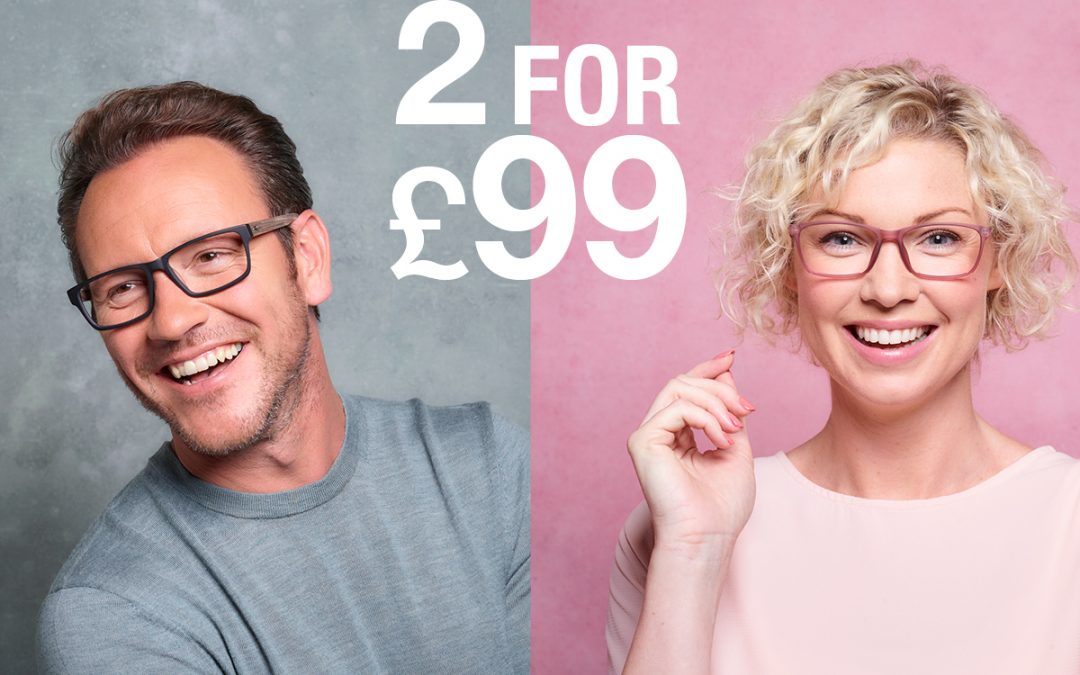 2 pairs of glasses for £99 at Vision Express