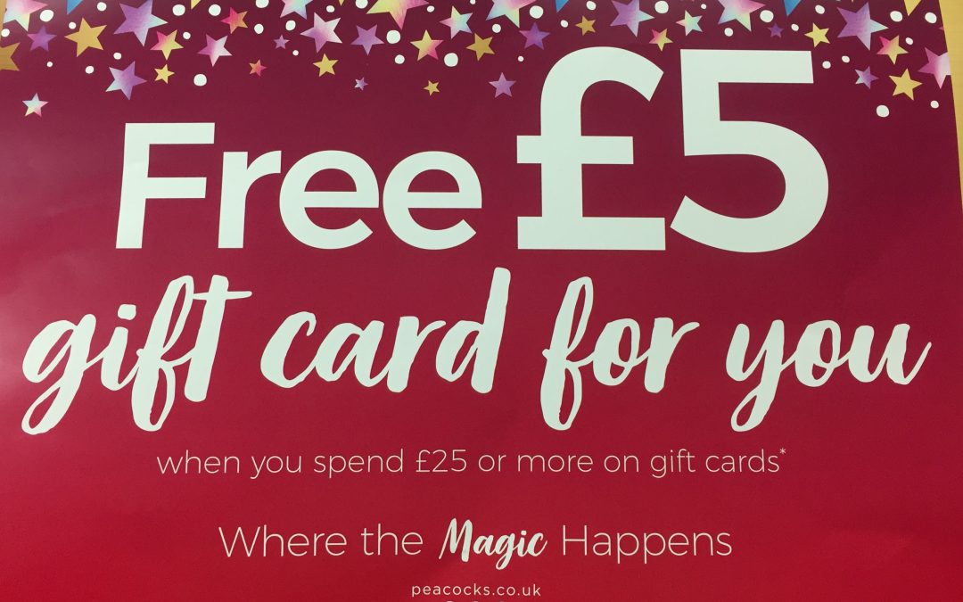Free £5 Gift Card at Peacocks