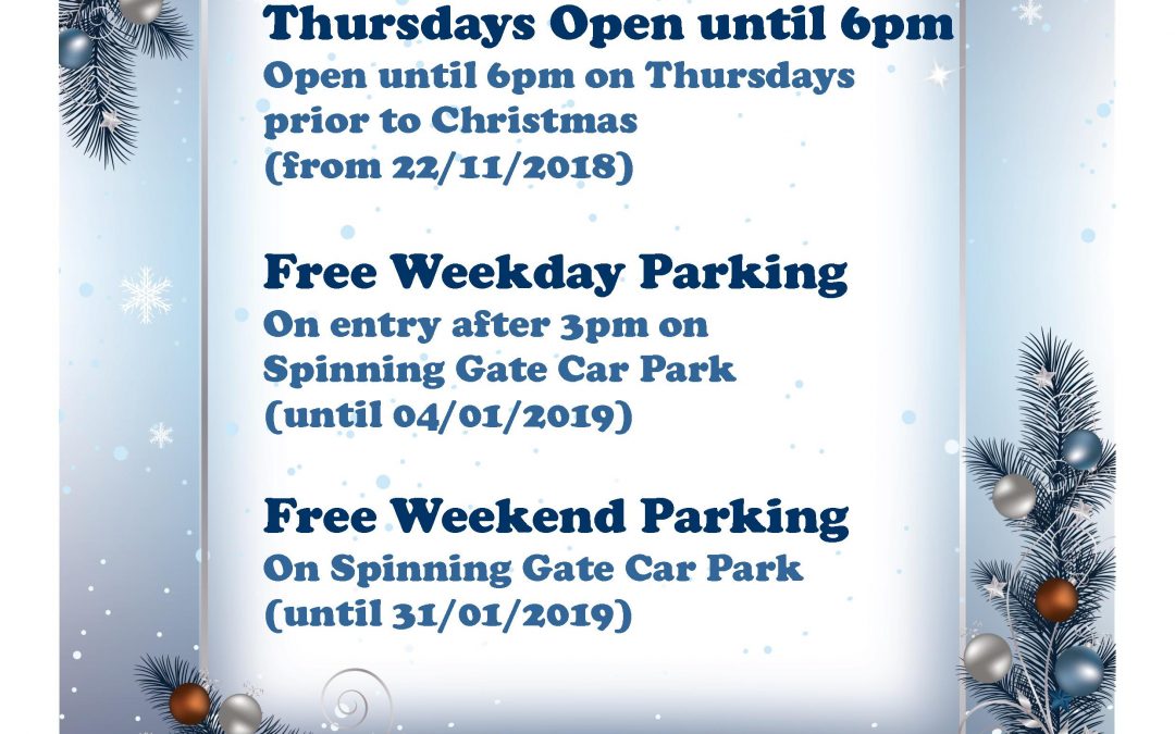 Christmas Opening Hours at Spinning Gate