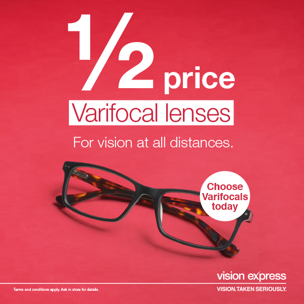 Half Price Varifocal Lenses at Vision Express