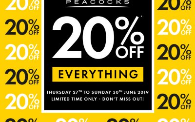 Peacocks – 20% off Everything