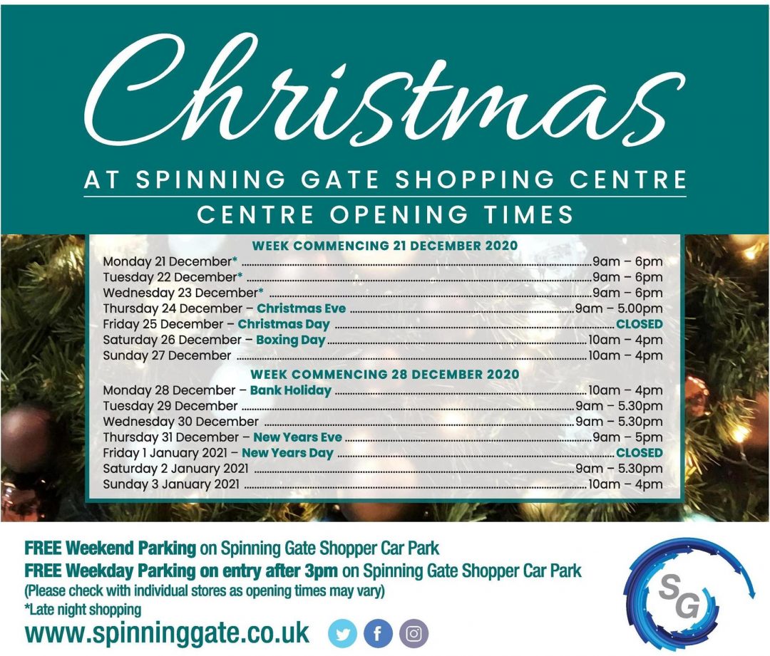 Spinning Gate Shopping Centre Christmas Opening Hours Spinning Gate